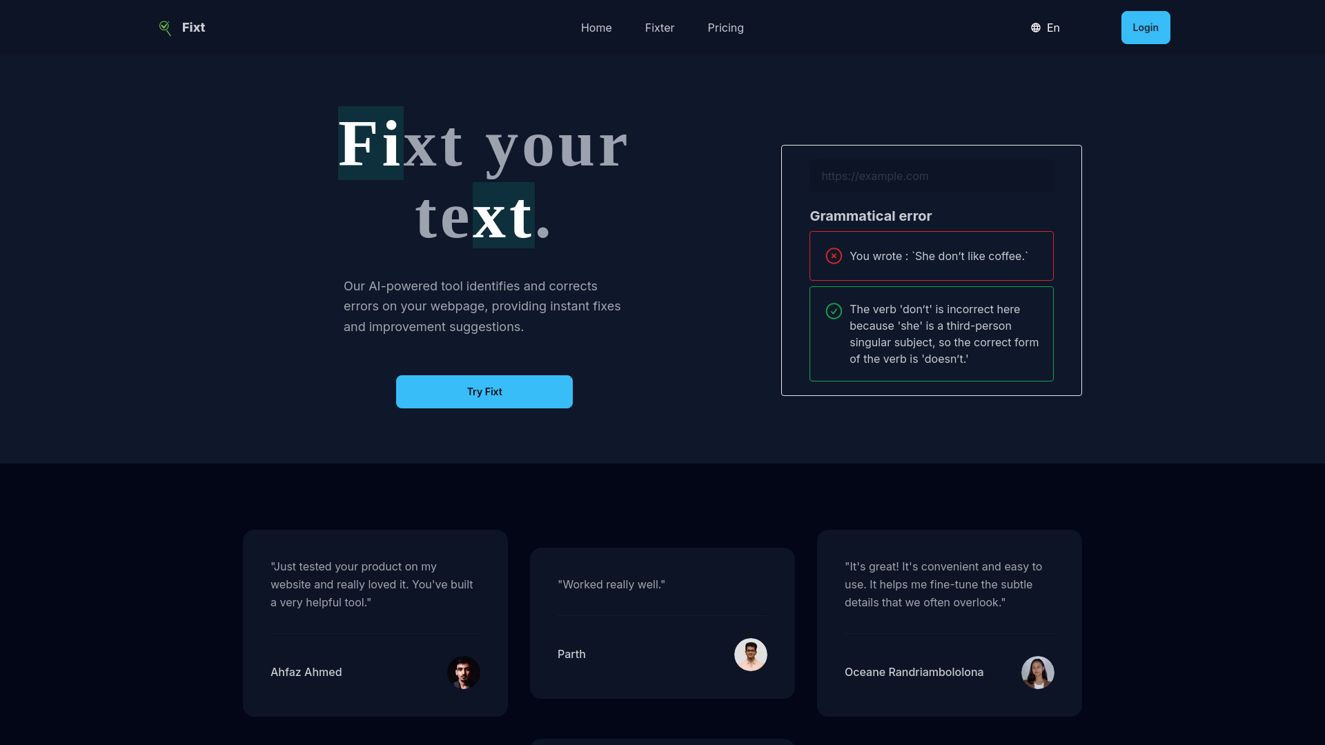 Fixt Screenshot