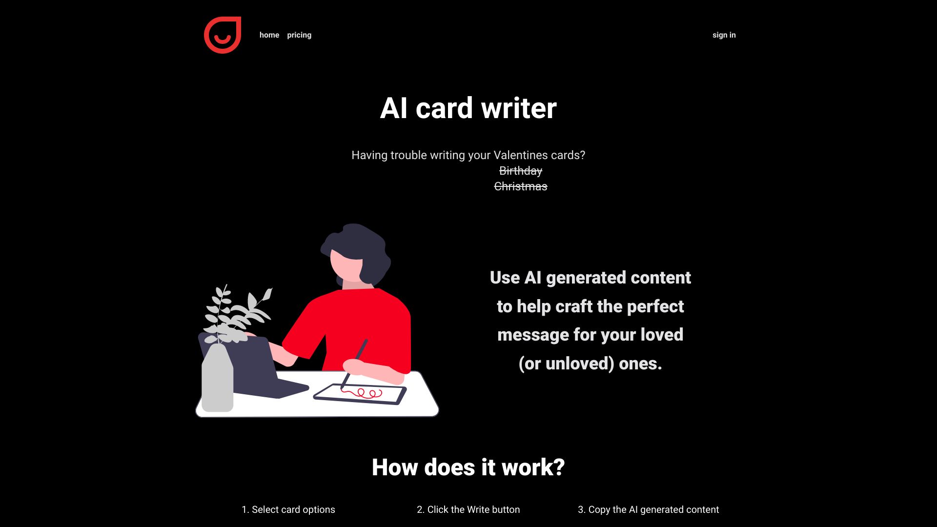 Write a Card Screenshot